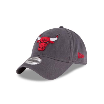 Grey Chicago Bulls Hat - New Era NBA Core Classic 9TWENTY Adjustable Caps USA0452379